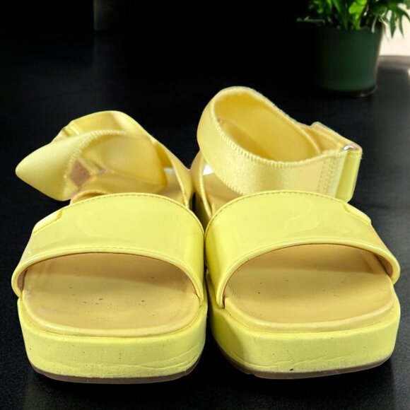 UGG Lennox Yellow Chunky Ankle Strap Wedge Platform Sandals Womens 6 - Picture 3 of 6